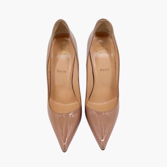 Christian Louboutin So Kate 120 Nude Beige Patent Pumps Heels Size 41 US 11 - Picture 2 of 15
